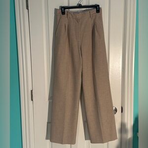 Classic Tan Wide-Leg Trousers From Aritzia